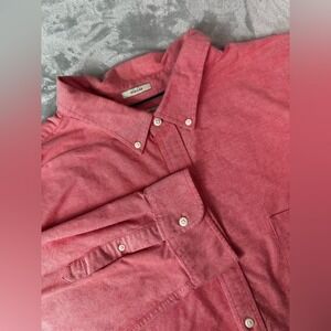 Hawker Rye Shirt Mens 3XL Red Stretch Oxford Long Sleeve Button Up Casual
